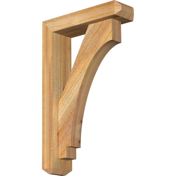 Ekena Millwork Imperial Craftsman Rough Sawn Bracket w/ Offset Brace, Western Red Cedar, 4"W x 14"D x 22"H BKT0402X14X22IMP04RWR - main